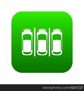 Car parking icon digital green for any design isolated on white vector illustration. Car parking icon digital green