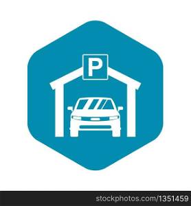 Car parking icon in simple style isolated on white background. Car parking icon, simple style