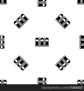 Car parking pattern repeat seamless in black color for any design. Vector geometric illustration. Car parking pattern seamless black