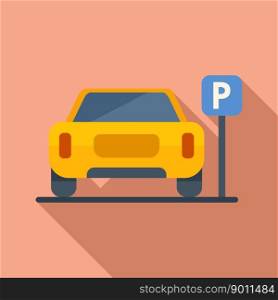 Car parking place icon flat vector. Toll home. Park space. Car parking place icon flat vector. Toll home