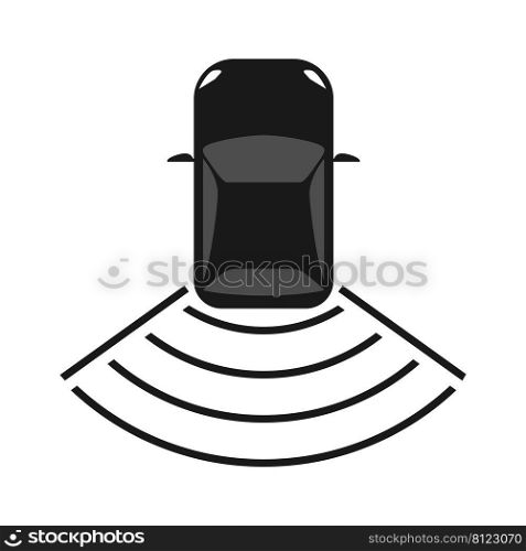 Car parking sensor signal icon vector illustration template design