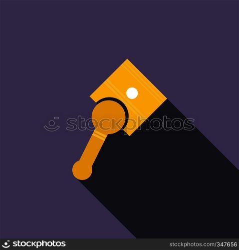 Car piston icon in flat style on a violet background. Car piston icon, flat style