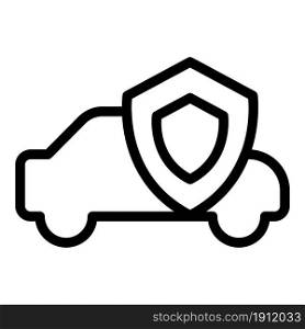 Car protection icon outline vector. Auto vehicle. Shield safety. Car protection icon outline vector. Auto vehicle