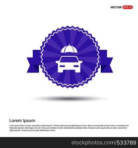Car protection icon - Purple Ribbon banner