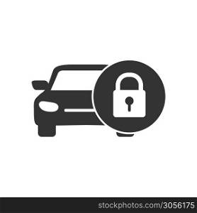Car protection icon. Security technology. Isolated on white background flat style. Icon for sticker, banner, sticker, business card or logo.