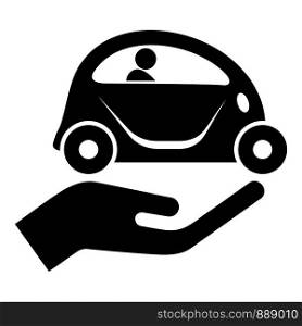 Car protection icon. Simple illustration of car protection vector icon for web. Car protection icon, simple black style