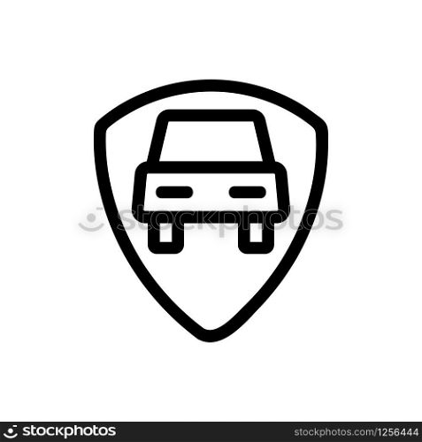 Car protection icon vector. Thin line sign. Isolated contour symbol illustration. Car protection icon vector. Isolated contour symbol illustration