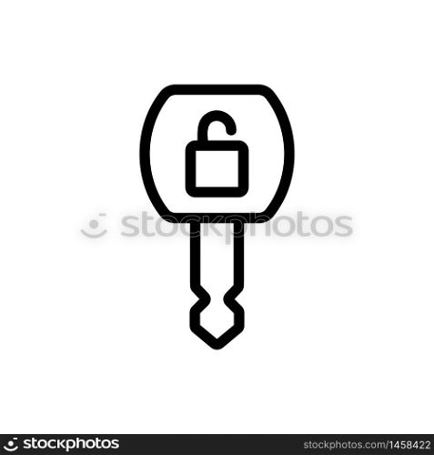 car protection key icon vector. car protection key sign. isolated contour symbol illustration. car protection key icon vector outline illustration