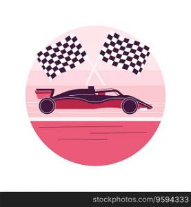 Car race abstract concept vector illustration. Extreme driving, automobile sport, motorsport championship, watch car race, professional racer, high speed, racing grand prix abstract metaphor.. Car race abstract concept vector illustration.