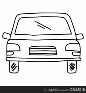 Car rental. Auto doodle icon. Coloring book for kids. Taxi.