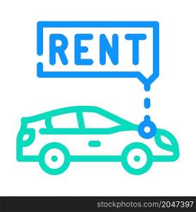 car rental color icon vector. car rental sign. isolated symbol illustration. car rental color icon vector illustration