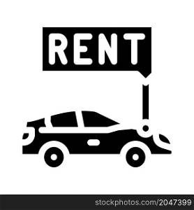 car rental glyph icon vector. car rental sign. isolated contour symbol black illustration. car rental glyph icon vector illustration