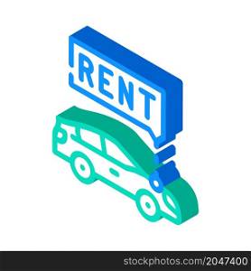 car rental isometric icon vector. car rental sign. isolated symbol illustration. car rental isometric icon vector illustration