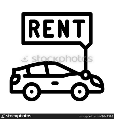 car rental line icon vector. car rental sign. isolated contour symbol black illustration. car rental line icon vector illustration