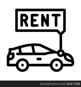 car rental line icon vector. car rental sign. isolated contour symbol black illustration. car rental line icon vector illustration