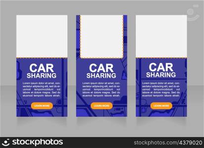Car rental location web banner design template. Peer-to-peer service. Vector flyer with text space. Advertising placard with customized copyspace. Printable poster for advertising. Arial font used. Car rental location web banner design template