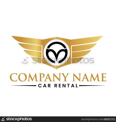 Car Rental Logo design isolated on white background