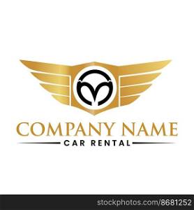 Car Rental Logo design isolated on white background