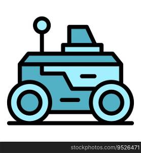 Car robot icon outline vector. Future mascot. Child ai color flat. Car robot icon vector flat
