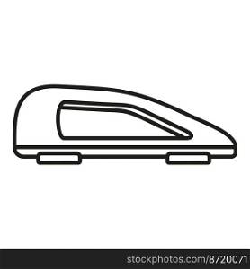 Car roof baggage icon outline vector. Rack box. Travel cargo. Car roof baggage icon outline vector. Rack box