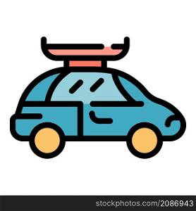 Car roof container icon. Outline car roof container vector icon color flat isolated. Car roof container icon color outline vector