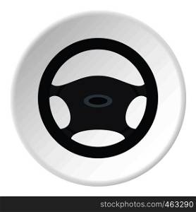 Car rudder icon in flat circle isolated vector illustration for web. Car rudder icon circle