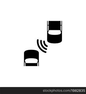 Car Safety System. Flat Vector Icon. Simple black symbol on white background. Car Safety System Flat Vector Icon