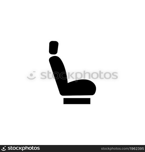 Car Seat. Flat Vector Icon. Simple black symbol on white background. Car Seat Flat Vector Icon