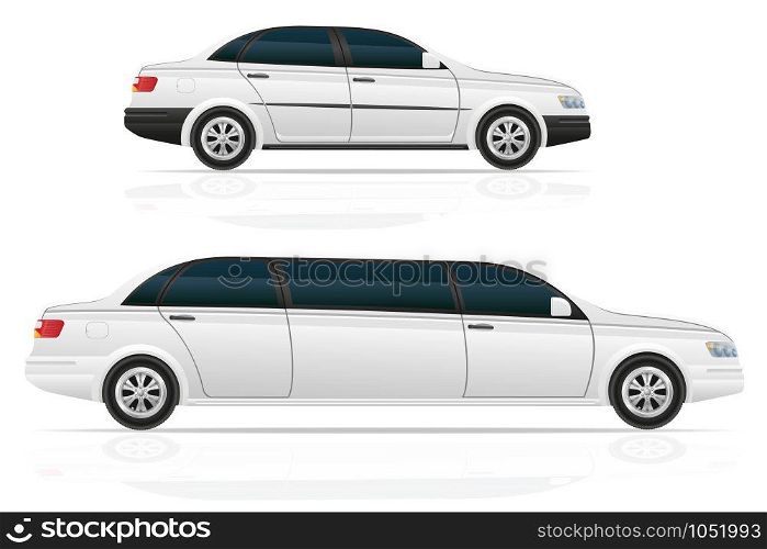 car sedan and limousine vector illustration isolated on white background