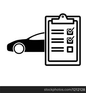 Car servi?e checklist clipboard. Tick sign. vector illustration