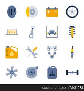 Car service flat icons set graphic illustration design. Car service flat icons set
