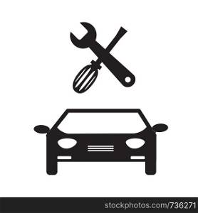 car service icon on white background. car service sign. flat style. repair and service symbol.