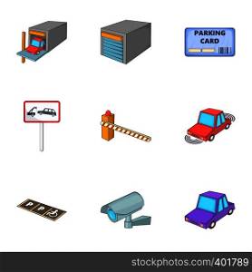 Car service icons set. Cartoon illustration of 9 car service vector icons for web. Car service icons set, cartoon style