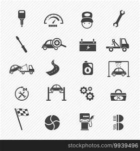 Car service maintenance icons set illustration