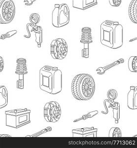 Car service seamless pattern. Auto center repair background for advertising with transport items. Business design.. Car service seamless pattern. Auto center repair background for advertising with transport items.