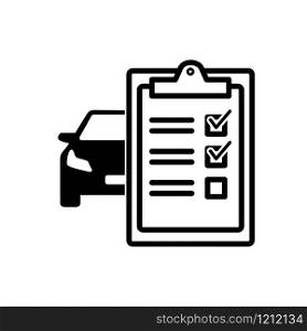 Car servise checklist clipboard. Tick sign. vector illustration