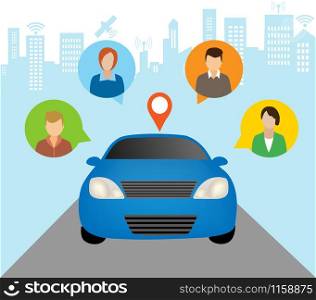 Car Sharing Concept.Social travel concept