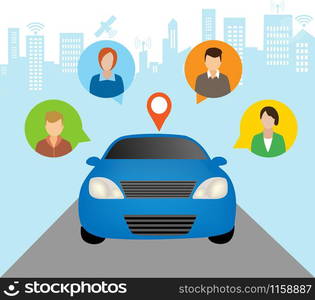 Car Sharing Concept.Social travel concept