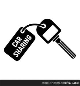 Car sharing key icon. Simple illustration of car sharing key vector icon for web design isolated on white background. Car sharing key icon, simple style