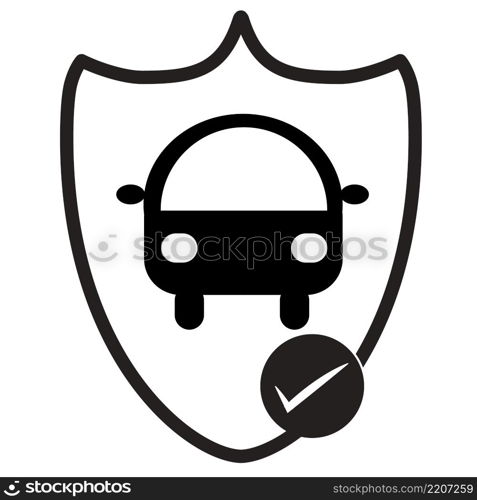 Car shield icon on white background. Car insurance sign. Auto insurance symbol. flat style.