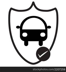 Car shield icon on white background. Car insurance sign. Auto insurance symbol. flat style.