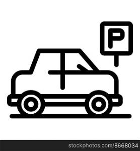 Car shop parking icon outline vector. Park place. Area vehicle. Car shop parking icon outline vector. Park place