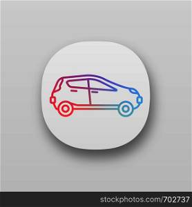 Car side view app icon. Automobile. UI/UX user interface. Web or mobile application. Vector isolated illustration. Car side view app icon