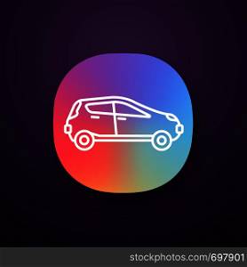 Car side view app icon. UI/UX user interface. Automobile. Web or mobile application. Vector isolated illustration. Car side view app icon