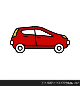 Car side view color icon. Automobile. Isolated vector illustration. Car side view color icon