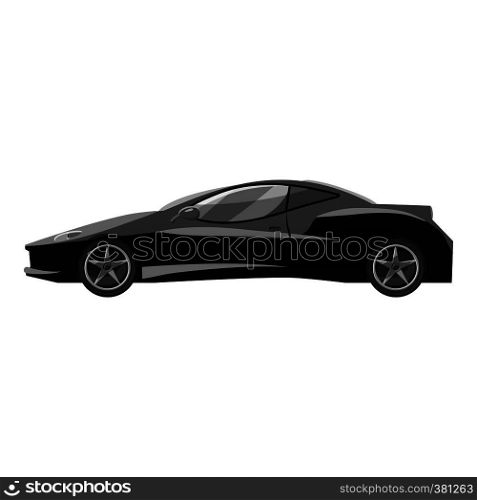 Car side view icon. Gray monochrome illustration of car side view vector icon for web. Car side view icon, gray monochrome style