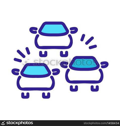 car signals in traffic jam icon vector. car signals in traffic jam sign. color symbol illustration. car signals in traffic jam icon vector outline illustration