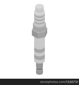 Car spark plug icon. Isometric of car spark plug vector icon for web design isolated on white background. Car spark plug icon, isometric style