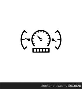 Car Speedometer and Dashboard vector icon. Simple flat symbol on white background. Car speedometer and dashboard