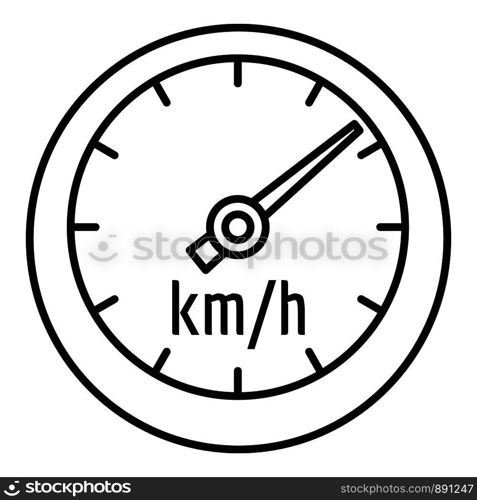 Car speedometer icon. Outline car speedometer vector icon for web design isolated on white background. Car speedometer icon, outline style